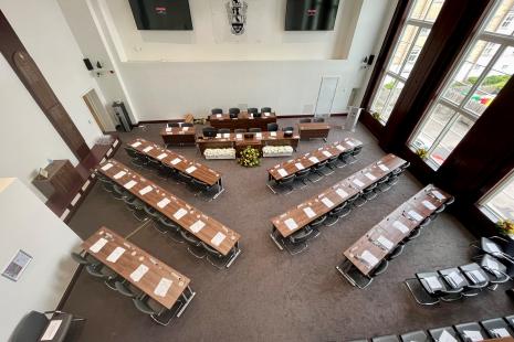 View of the Council chamber from the public gallery